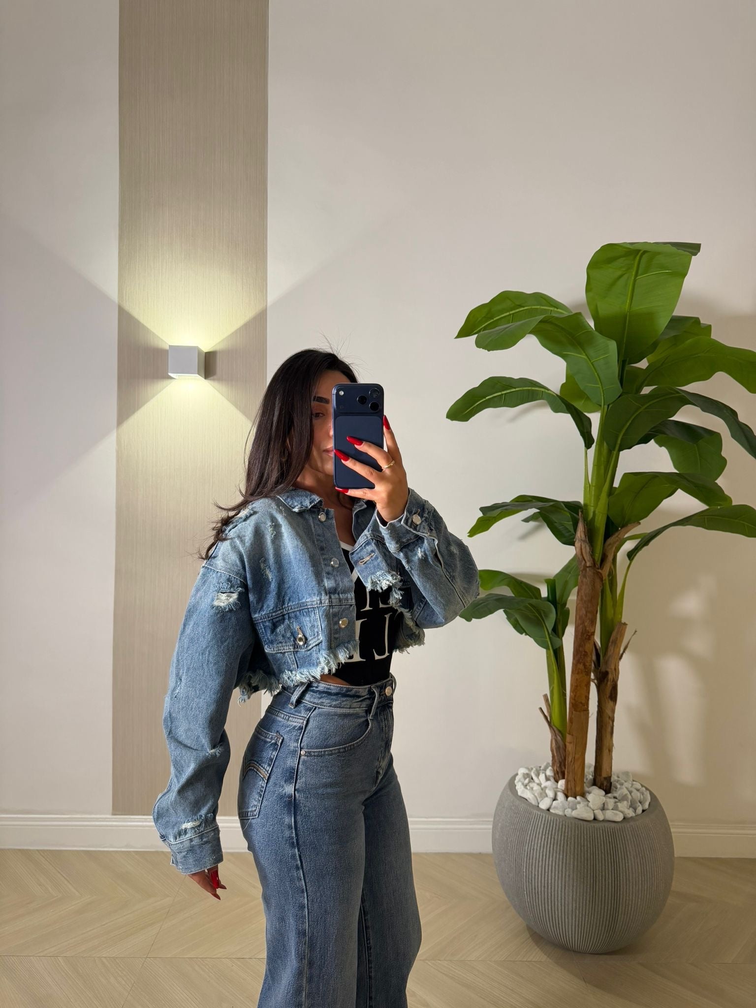 Giubbino Crop In Jeans
