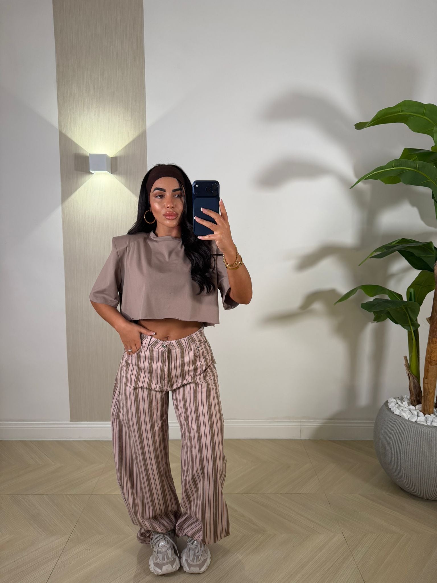 Jeans a Righe Rosa