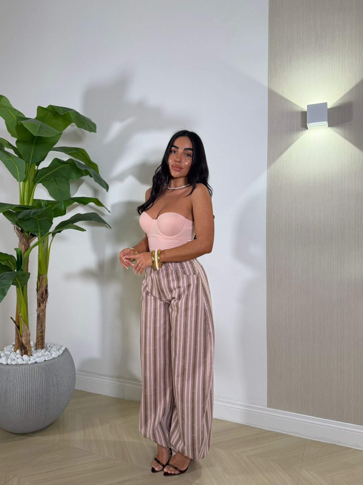 Jeans a Righe Rosa