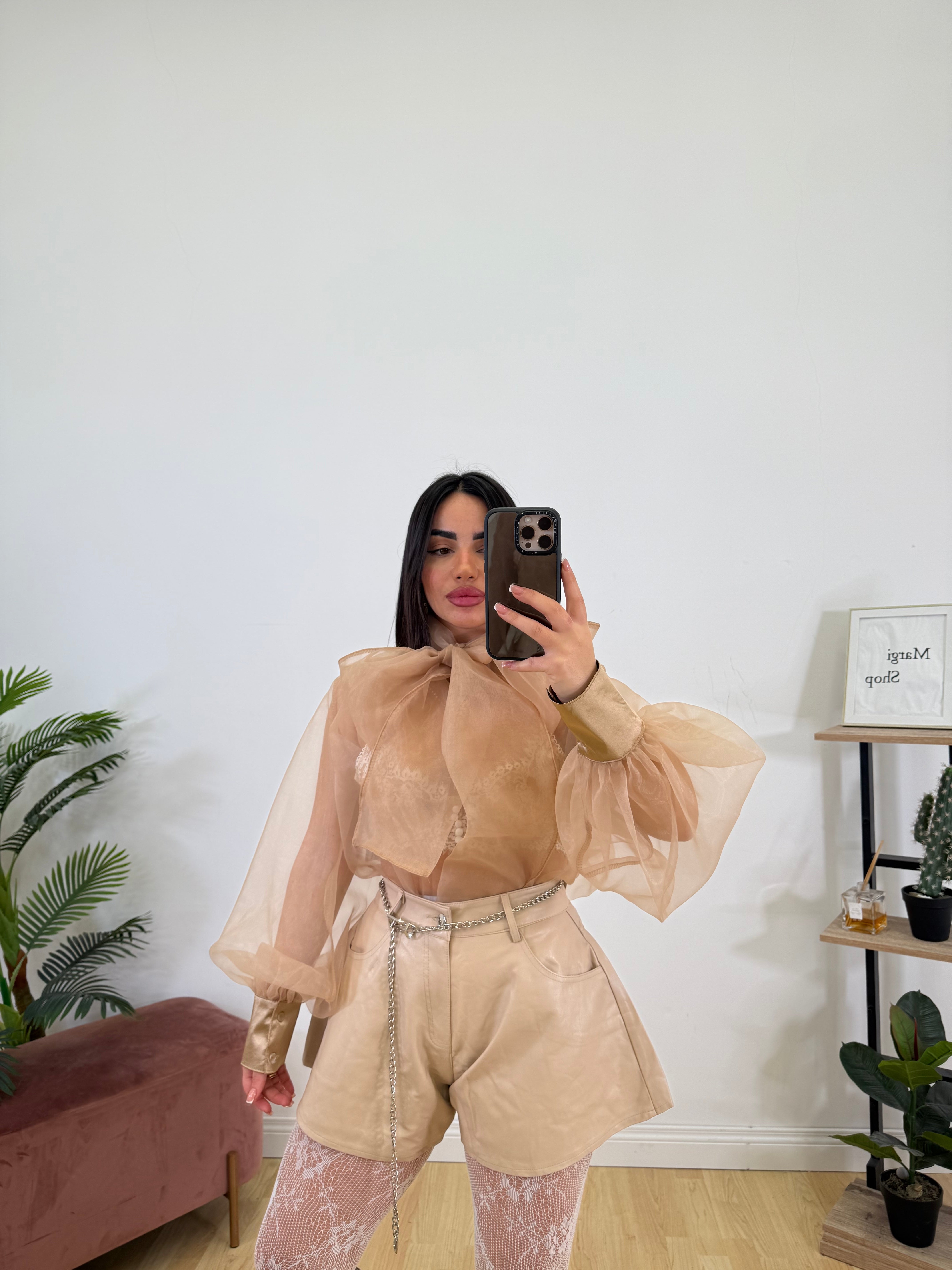 Shorts Farfallina ecopelle
