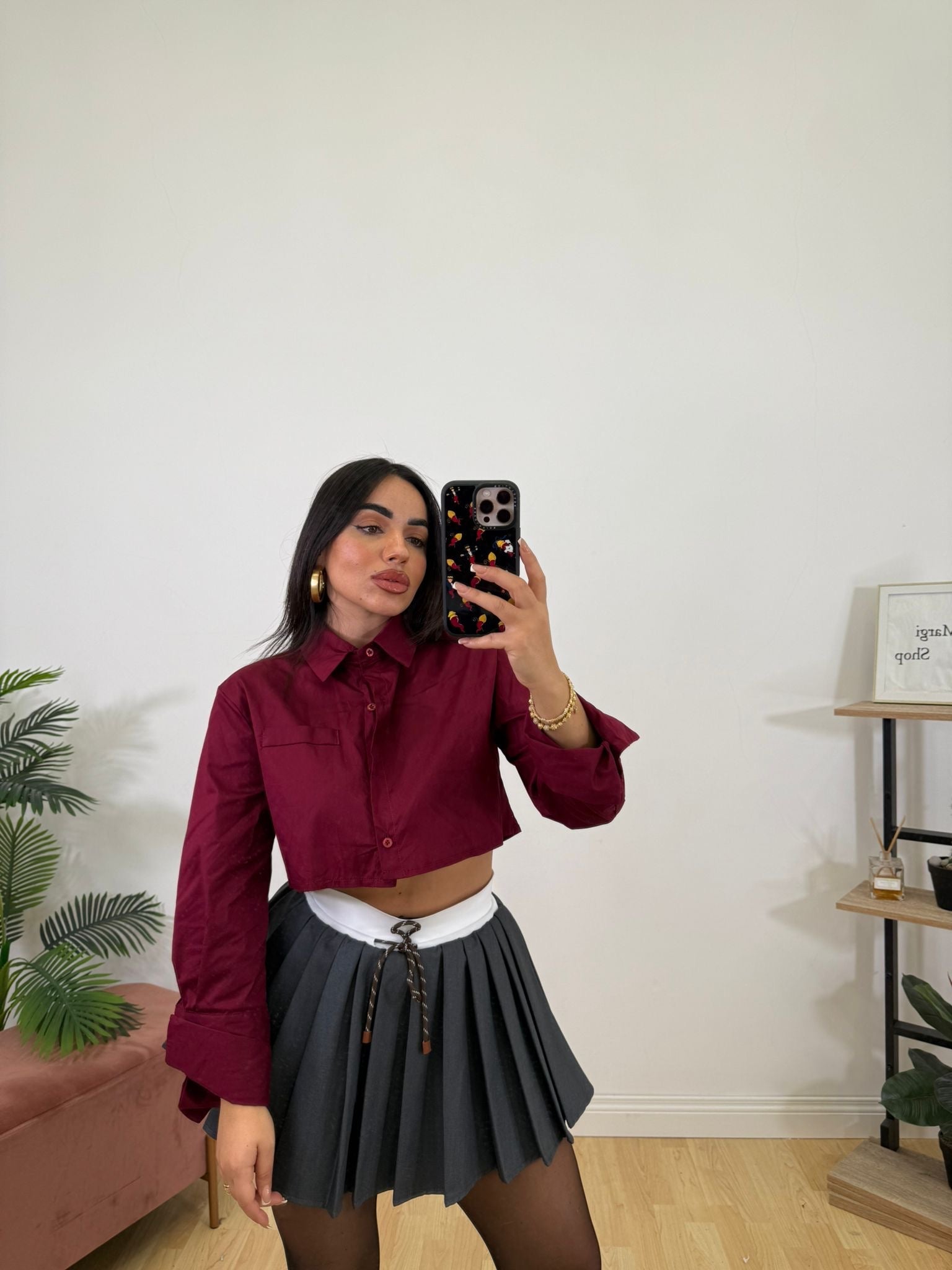 Camicia Crop taschino