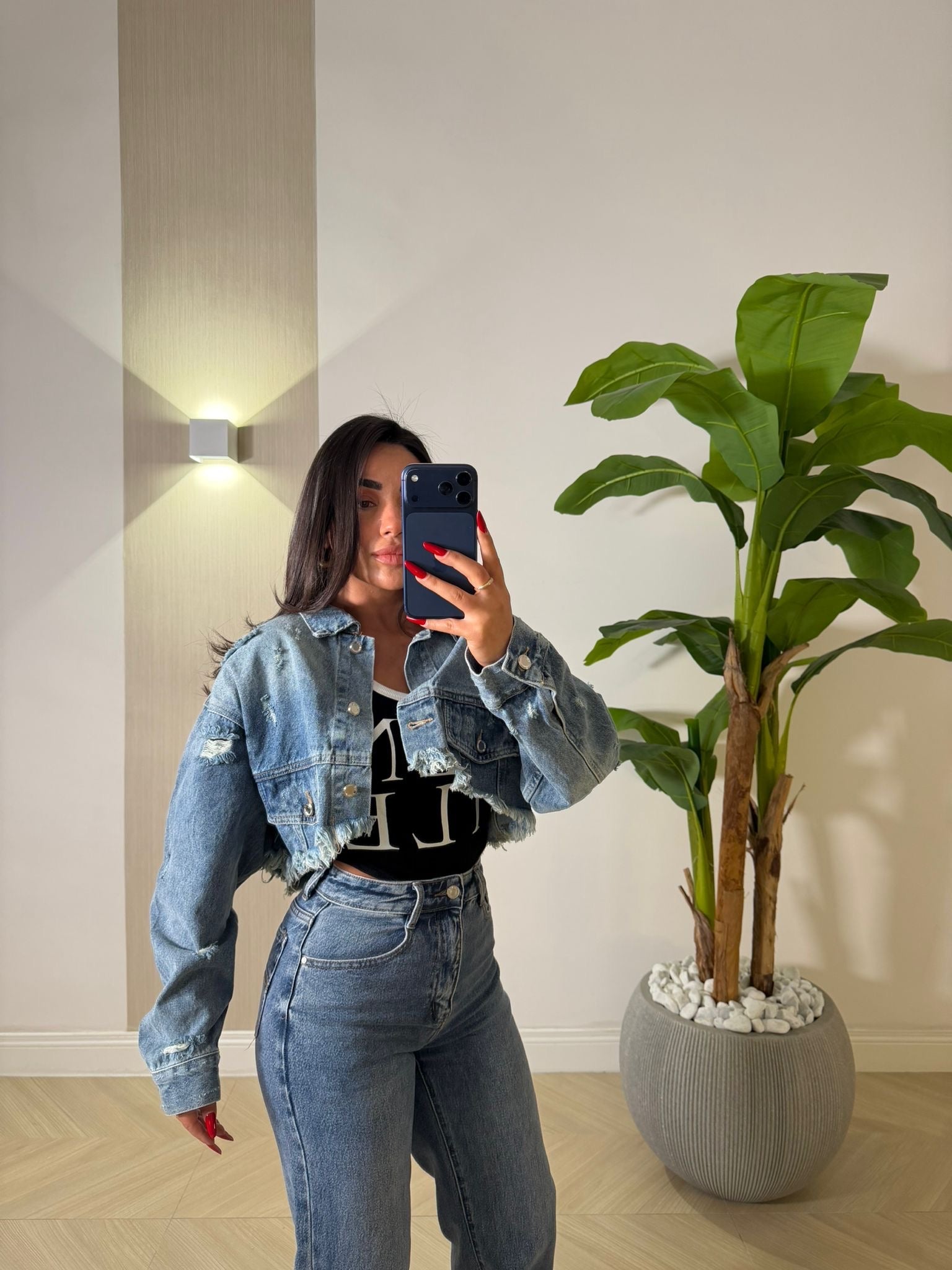 Giubbino Crop In Jeans